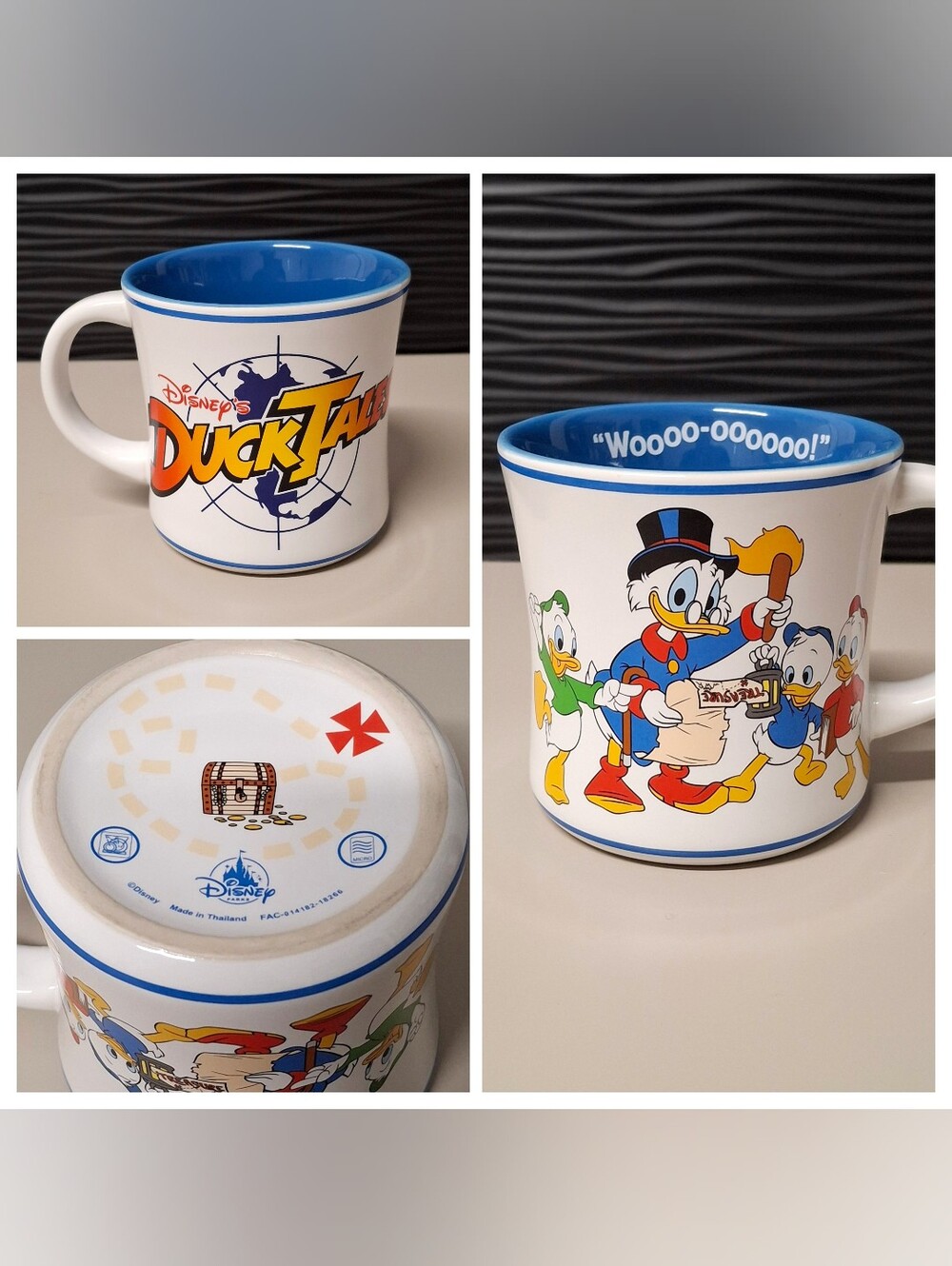 Disney Parks Duck Tales Coffee Mug Scrooge McDuck Huey Dewey Louie "Wooo-ooooo!"